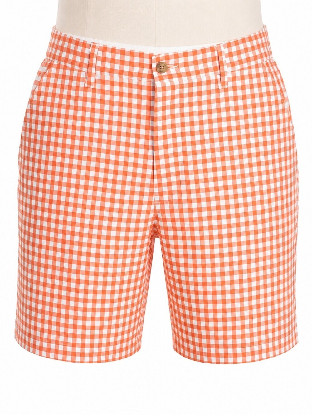 Polo Ralph Lauren Men's Orange Gingham Plaid Chino Suffield Shorts Sz 38 Summer